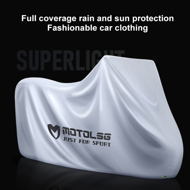 MOTOLSG Motorcycle Waterproof Sunproof Dustproof Thickening Cover, Size:XXXL(Silver)