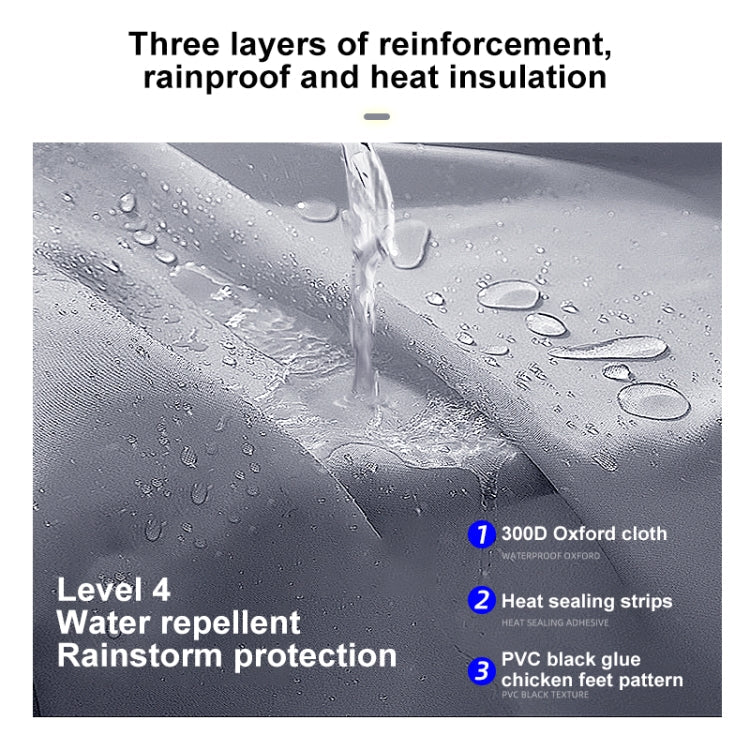MOTOLSG Motorcycle Waterproof Sunproof Dustproof Thickening Cover, Size:L(Silver Black)