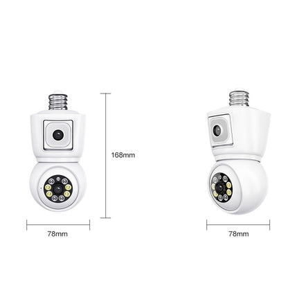 ESCAM QF202 E27 2x2MP Dual Lens Motion Detection Waterproof WiFi IP Two Way Audio Night Vision Camera(White)