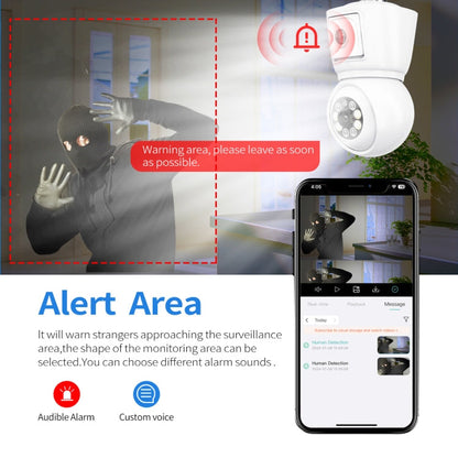 ESCAM QF202 E27 2x2MP Dual Lens Motion Detection Waterproof WiFi IP Two Way Audio Night Vision Camera(White)