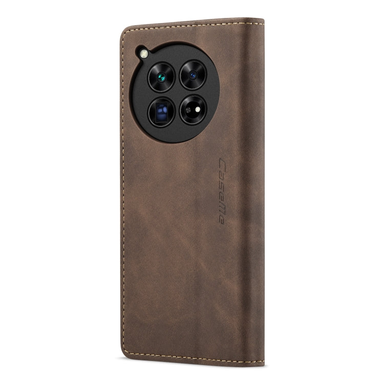 For OnePlus 12 CaseMe 013 Multifunctional Horizontal Flip Leather Phone Case(Coffee)
