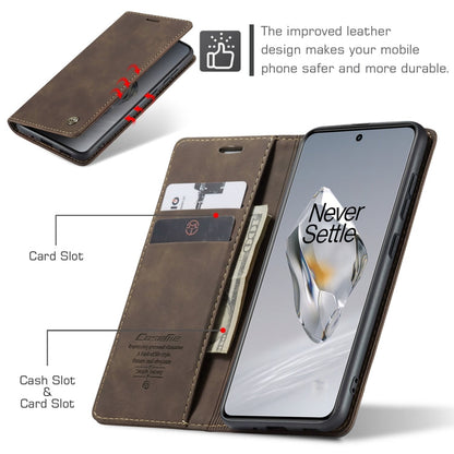 For OnePlus 12 CaseMe 013 Multifunctional Horizontal Flip Leather Phone Case(Coffee)