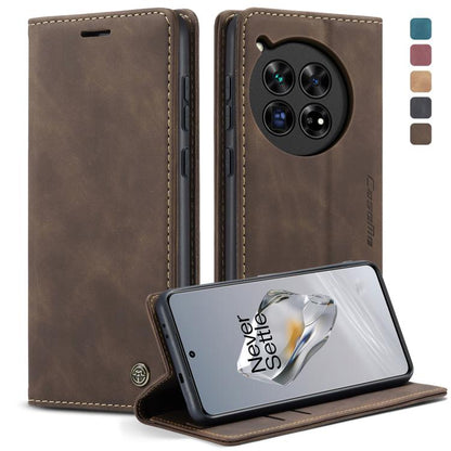 For OnePlus 12 CaseMe 013 Multifunctional Horizontal Flip Leather Phone Case(Coffee)