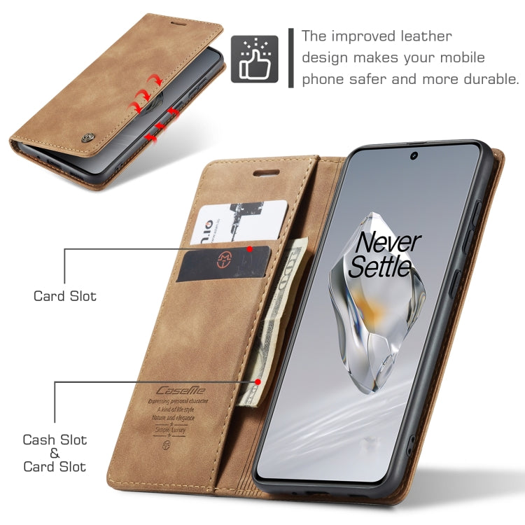 For OnePlus 12 CaseMe 013 Multifunctional Horizontal Flip Leather Phone Case(Brown)