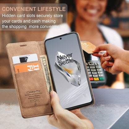 For OnePlus 12 CaseMe 013 Multifunctional Horizontal Flip Leather Phone Case(Brown)