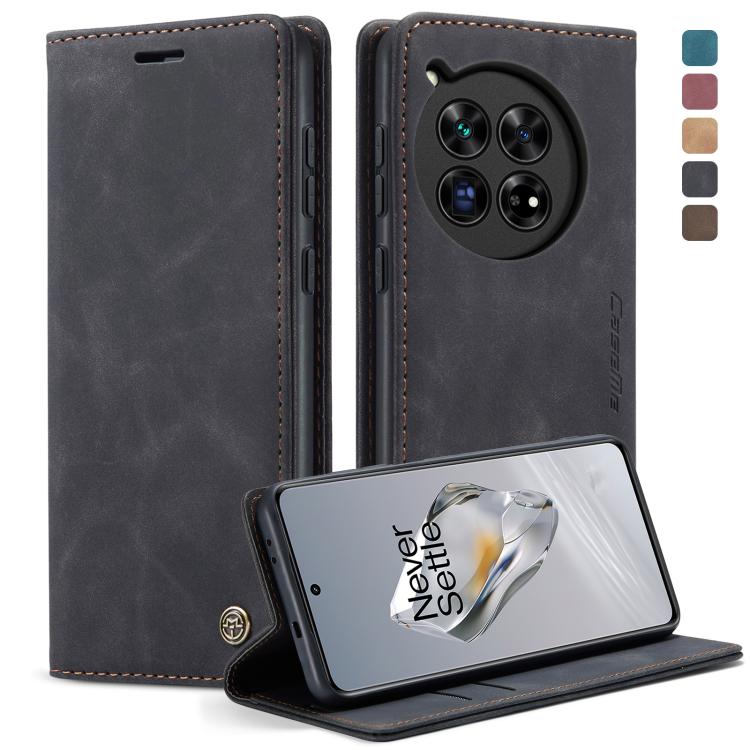 For OnePlus 12 CaseMe 013 Multifunctional Horizontal Flip Leather Phone Case(Black)