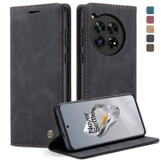 For OnePlus 12 CaseMe 013 Multifunctional Horizontal Flip Leather Phone Case(Black)