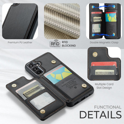 For Samsung Galaxy A15 CaseMe C22 Litchi Texture RFID Anti-theft Leather Phone Case(Black)