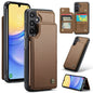 Pour Samsung Galaxy A15 Étui CaseMe C22 en cuir texturé Litchi avec protection RFID (Marron)