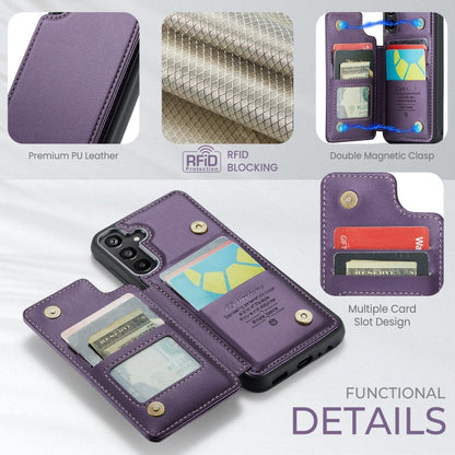 For Samsung Galaxy A15 CaseMe C22 Litchi Texture RFID Anti-theft Leather Phone Case(Purple)