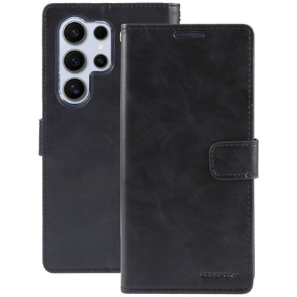 For Samsung Galaxy S24 Ultra 5G GOOSPERY BLUE MOON Crazy Horse Texture Leather Phone Case(Black)