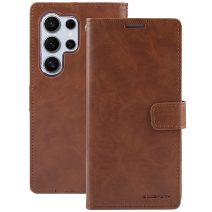For Samsung Galaxy S24 Ultra 5G GOOSPERY BLUE MOON Crazy Horse Texture Leather Phone Case(Brown)