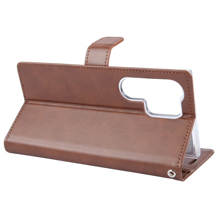 For Samsung Galaxy S24 Ultra 5G GOOSPERY BLUE MOON Crazy Horse Texture Leather Phone Case(Brown)