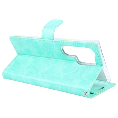 For Samsung Galaxy S24 Ultra 5G GOOSPERY BLUE MOON Crazy Horse Texture Leather Phone Case(Mint Green)