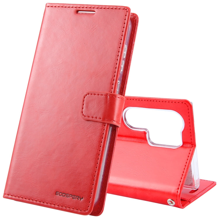 For Samsung Galaxy S24 Ultra 5G GOOSPERY BLUE MOON Crazy Horse Texture Leather Phone Case(Red)