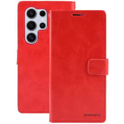For Samsung Galaxy S24 Ultra 5G GOOSPERY BLUE MOON Crazy Horse Texture Leather Phone Case(Red)