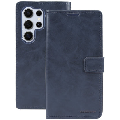 For Samsung Galaxy S24 Ultra 5G GOOSPERY BLUE MOON Crazy Horse Texture Leather Phone Case(Dark Blue)