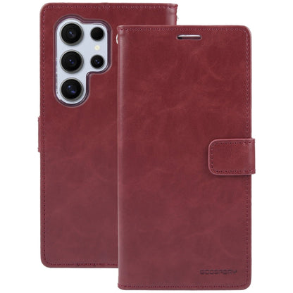 For Samsung Galaxy S24 Ultra 5G GOOSPERY BLUE MOON Crazy Horse Texture Leather Phone Case(Wine Red)