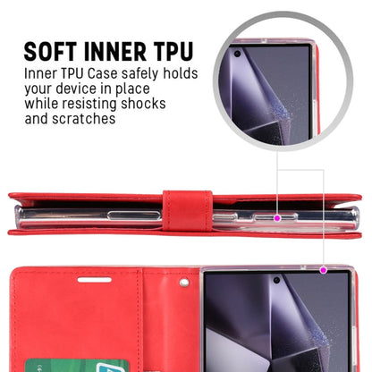 For Samsung Galaxy S24 Ultra 5G GOOSPERY BLUE MOON Crazy Horse Texture Leather Phone Case(Wine Red)