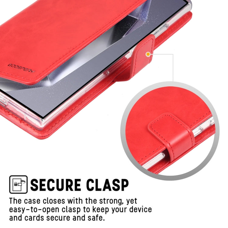 For Samsung Galaxy S24 Ultra 5G GOOSPERY BLUE MOON Crazy Horse Texture Leather Phone Case(Wine Red)