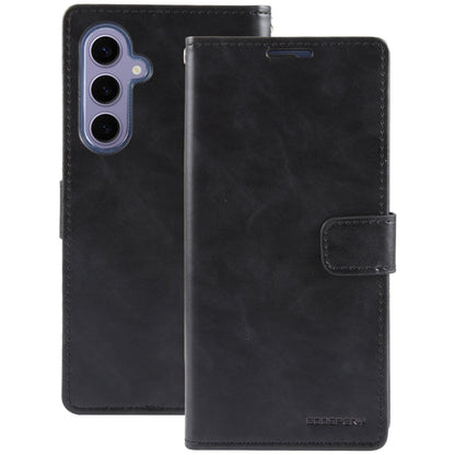 For Samsung Galaxy S24+ 5G GOOSPERY BLUE MOON Crazy Horse Texture Leather Phone Case(Black)