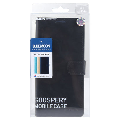 For Samsung Galaxy S24+ 5G GOOSPERY BLUE MOON Crazy Horse Texture Leather Phone Case(Black)
