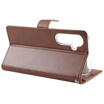 For Samsung Galaxy S24+ 5G GOOSPERY BLUE MOON Crazy Horse Texture Leather Phone Case(Brown)