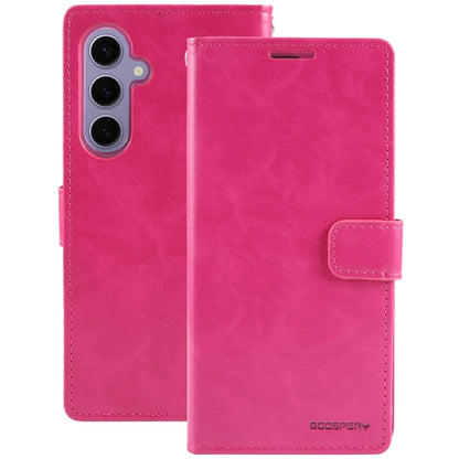 For Samsung Galaxy S24+ 5G GOOSPERY BLUE MOON Crazy Horse Texture Leather Phone Case(Rose Red)