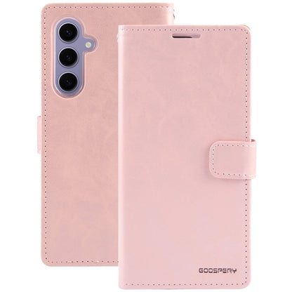 For Samsung Galaxy S24+ 5G GOOSPERY BLUE MOON Crazy Horse Texture Leather Phone Case(Rose Gold)