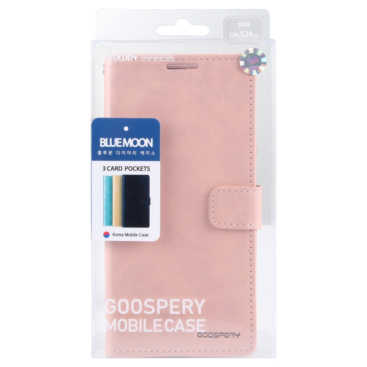 For Samsung Galaxy S24+ 5G GOOSPERY BLUE MOON Crazy Horse Texture Leather Phone Case(Rose Gold)