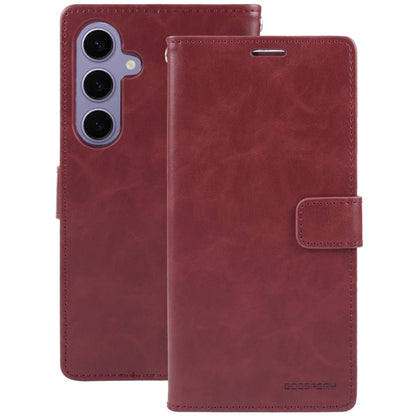 For Samsung Galaxy S24+ 5G GOOSPERY BLUE MOON Crazy Horse Texture Leather Phone Case(Wine Red)