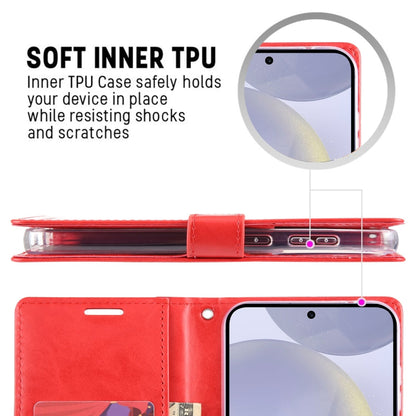 For Samsung Galaxy S24+ 5G GOOSPERY BLUE MOON Crazy Horse Texture Leather Phone Case(Wine Red)