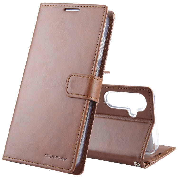 For Samsung Galaxy S24 5G GOOSPERY BLUE MOON Crazy Horse Texture Leather Phone Case(Brown)