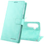 For Samsung Galaxy S24 5G GOOSPERY BLUE MOON Crazy Horse Texture Leather Phone Case(Mint Green)