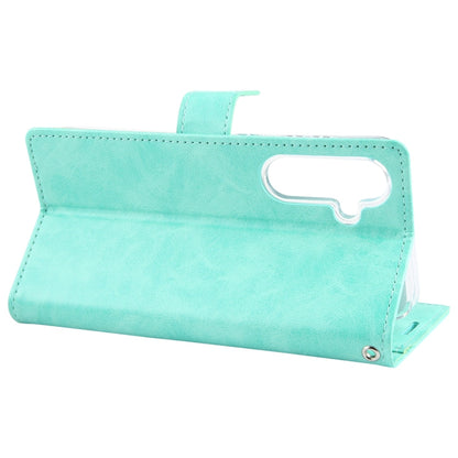 For Samsung Galaxy S24 5G GOOSPERY BLUE MOON Crazy Horse Texture Leather Phone Case(Mint Green)