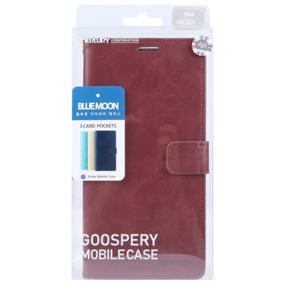 For Samsung Galaxy S24 5G GOOSPERY BLUE MOON Crazy Horse Texture Leather Phone Case(Wine Red)