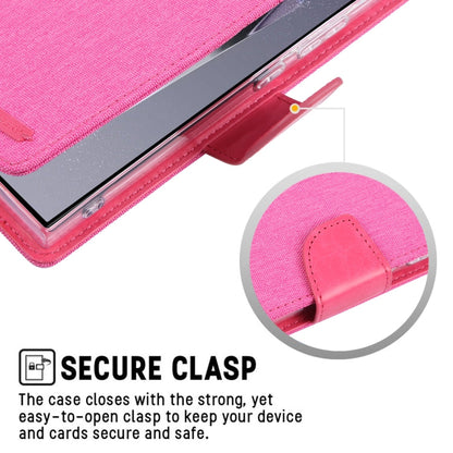 For Samsung Galaxy S24 Ultra 5G GOOSPERY CANVAS DIARY Fabric Texture Flip Leather Phone Case(Rose Red)