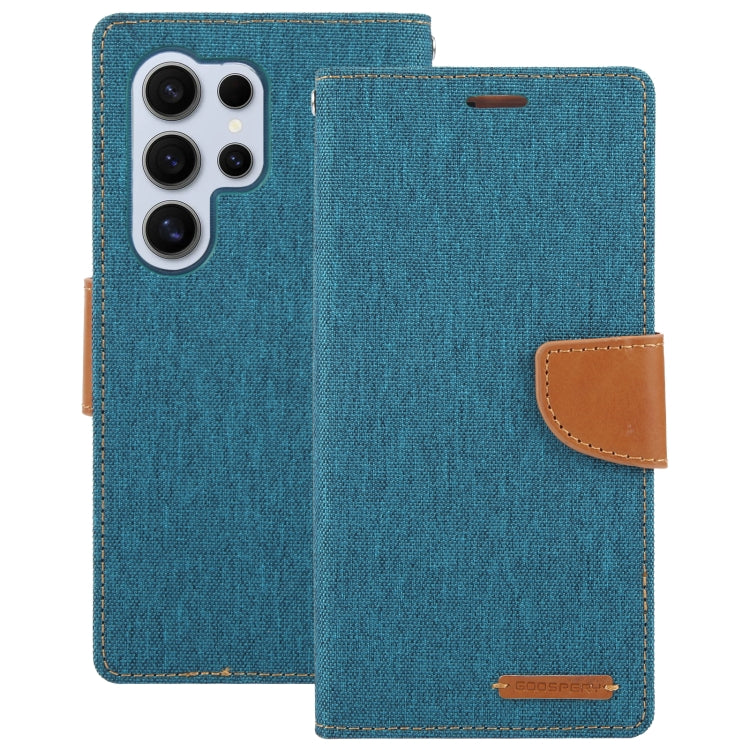 For Samsung Galaxy S24 Ultra 5G GOOSPERY CANVAS DIARY Fabric Texture Flip Leather Phone Case(Green)