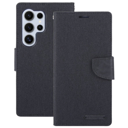 For Samsung Galaxy S24 Ultra 5G GOOSPERY CANVAS DIARY Fabric Texture Flip Leather Phone Case(Black)