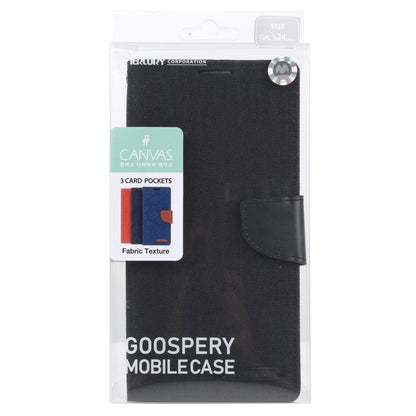 For Samsung Galaxy S24 Ultra 5G GOOSPERY CANVAS DIARY Fabric Texture Flip Leather Phone Case(Black)