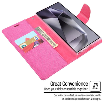 For Samsung Galaxy S24 Ultra 5G GOOSPERY CANVAS DIARY Fabric Texture Flip Leather Phone Case(Black)