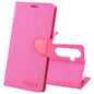 Pour Samsung Galaxy S24+ 5G Étui de téléphone à rabat en cuir texturé en tissu GOOSPERY CANVAS DIARY (Rose rouge)
