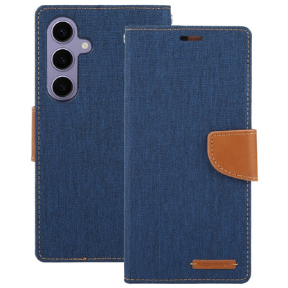For Samsung Galaxy S24+ 5G GOOSPERY CANVAS DIARY Fabric Texture Flip Leather Phone Case(Navy Blue)