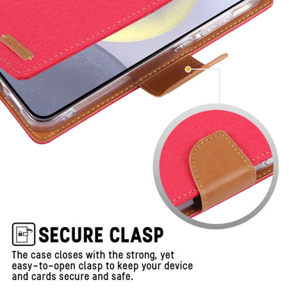 Pour Samsung Galaxy S24+ 5G Étui de téléphone en cuir à rabat texturé en tissu GOOSPERY CANVAS DIARY (noir)