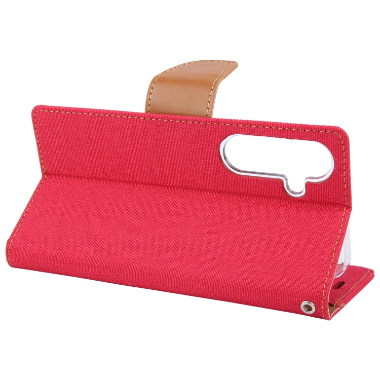 For Samsung Galaxy S24+ 5G GOOSPERY CANVAS DIARY Fabric Texture Flip Leather Phone Case(Red)