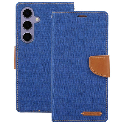 For Samsung Galaxy S24+ 5G GOOSPERY CANVAS DIARY Fabric Texture Flip Leather Phone Case(Blue)