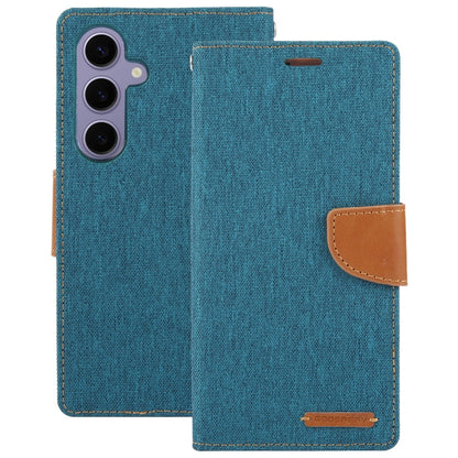 For Samsung Galaxy S24 5G GOOSPERY CANVAS DIARY Fabric Texture Flip Leather Phone Case(Green)