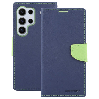 For Samsung Galaxy S24 Ultra 5G GOOSPERY FANCY DIARY Cross Texture Leather Phone Case(Navy Blue)