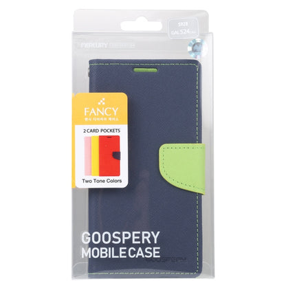 For Samsung Galaxy S24 Ultra 5G GOOSPERY FANCY DIARY Cross Texture Leather Phone Case(Navy Blue)