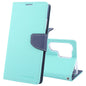Pour Samsung Galaxy S24 Ultra 5G GOOSPERY FANCY DIARY Étui de téléphone en cuir texturé (Vert Menthe)